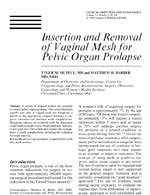 Insertion and Removal of Vaginal Mesh for Pelvis Organ Prolapse